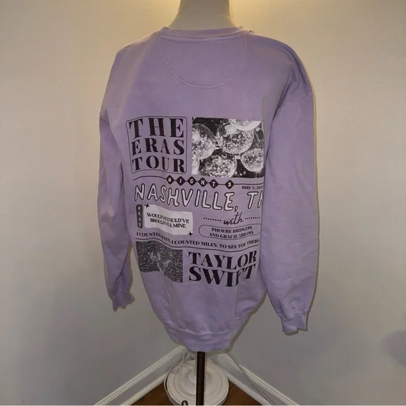 Comfort Colors Large Purple Taylor Swift Eras Tour Nashville Sweatshirt - Picture 4 of 6
